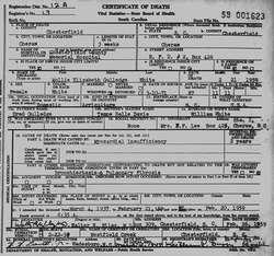 Mollies death Certificate