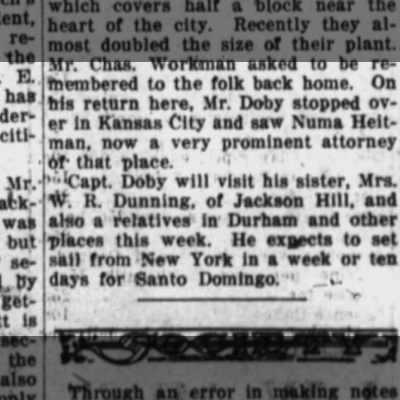 Captain Doby visits his sister