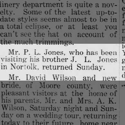 P L Jones visits brother