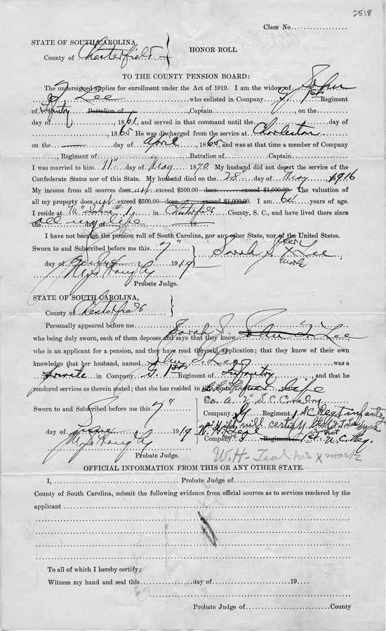 Sara Jane White's pension