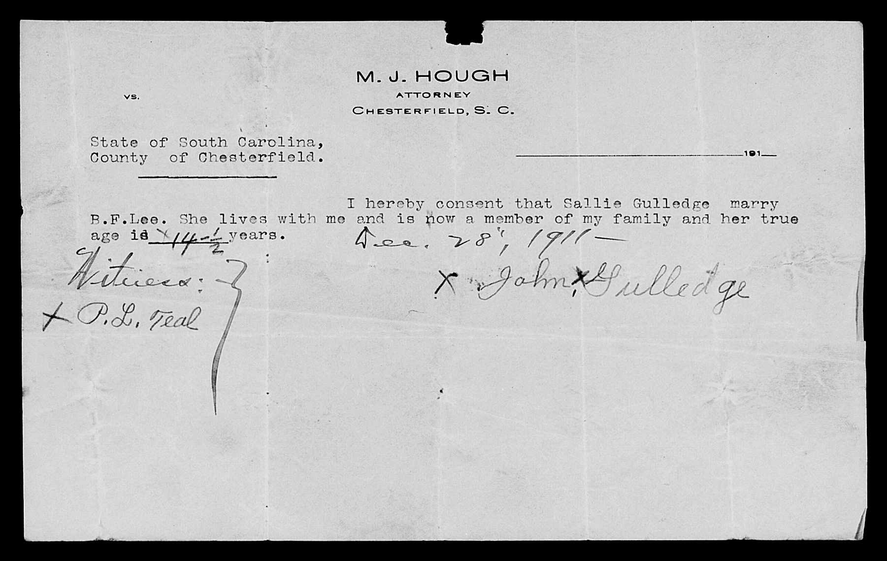 Sally Lee Permission